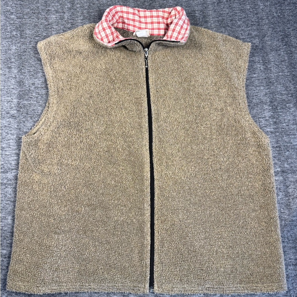 Vintage Gotkeys Sherpa Full Zip Vest Made In USA Large AOL.com Tag